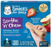 Gerber teething sticks package